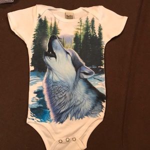 Howling wolf kids onesie